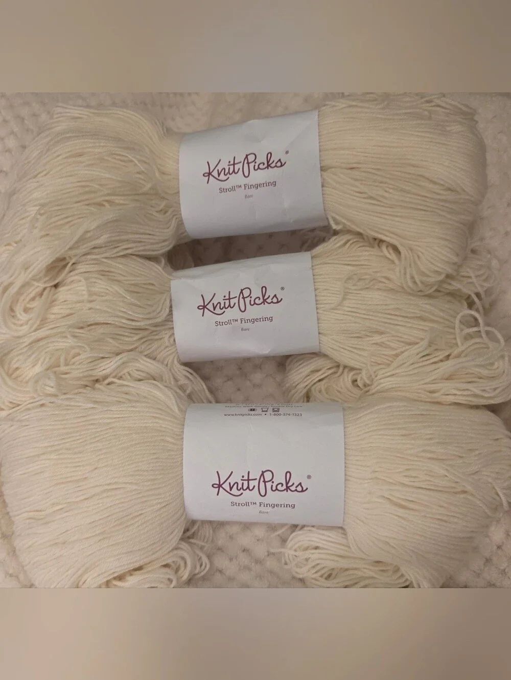 KNIT PICKS FINGERING KNITTING YARN 3 SKEINS Superwash Merino Wool 75% 25% Nylon
